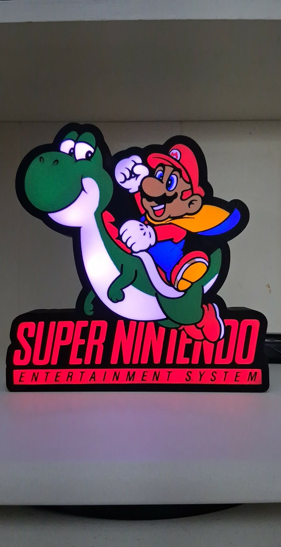 Mario Yoshi LED light box – custom 3D printed – Lit Layer Creations